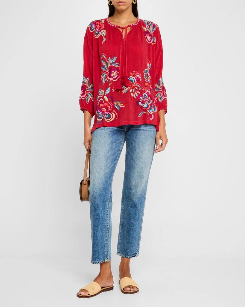Johnny Was Zadonia Floral-Embroidered Blouse 2