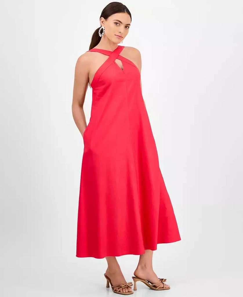 INC International Petite Linen-Blend Halter Maxi Dress, Exclusively at Macy's 2