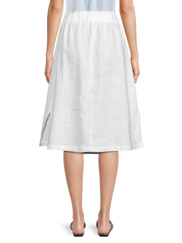 Saks Fifth Avenue 100% Linen A-line Midi Skirt 2