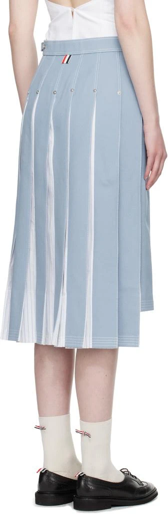 Thom Browne Blue Pleated Denim Midi Skirt 3