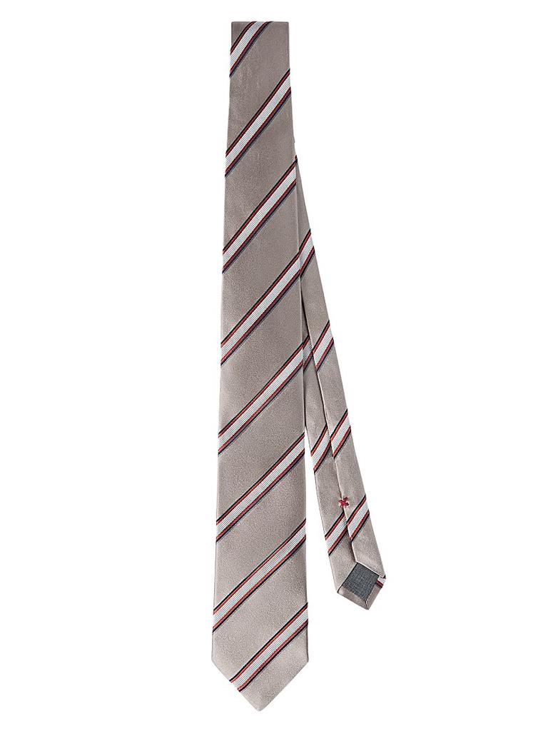 Brunello Cucinelli Regimental Stripe Silk and Cotton Tie