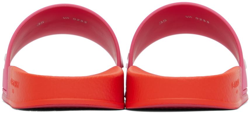 Givenchy Pink & Orange Embossed Slides
