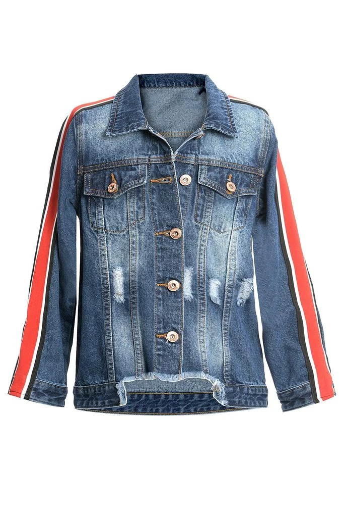 Truly Me Big Girls Smiley Face Denim Jacket