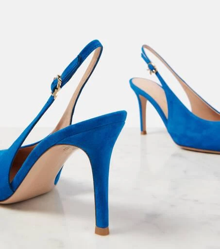 Gianvito Rossi Robbie suede slingback pumps 5