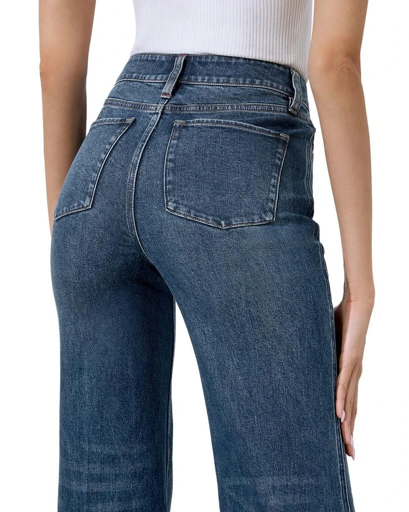 Alice + Olivia Missa High Rise Exposed Button Wide Leg Jeans in Lola Blue 4