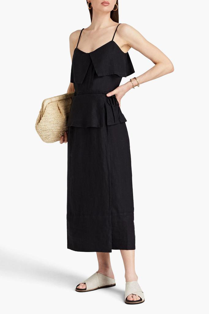 BY MALENE BIRGER Maunaloa wrap-effect slub linen camisole