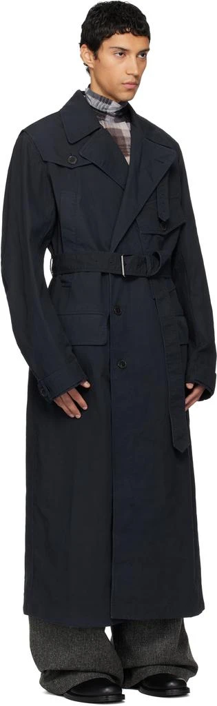 Dries Van Noten Navy Overdyed Trench Coat 2