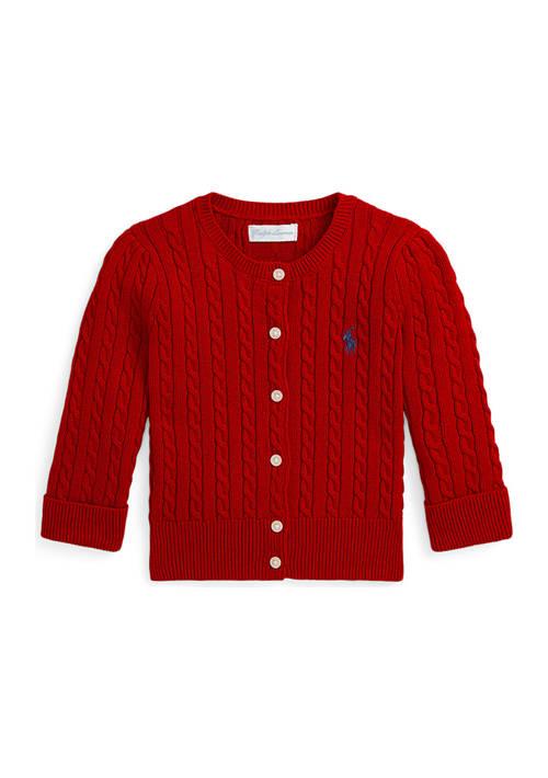 Ralph Lauren Lauren Childrenswear Baby Girls Mini Cable Cotton Cardigan