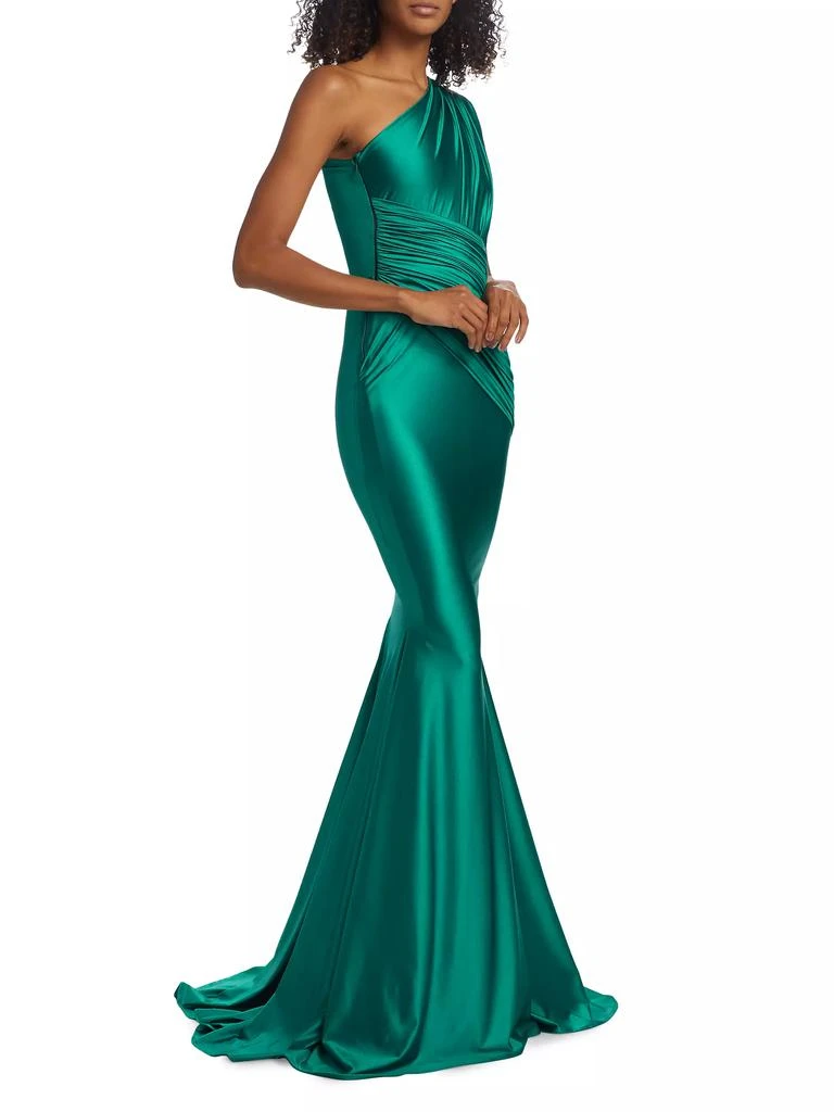 Michael Costello Collection Aquarius One-Shoulder Mermaid Gown 4