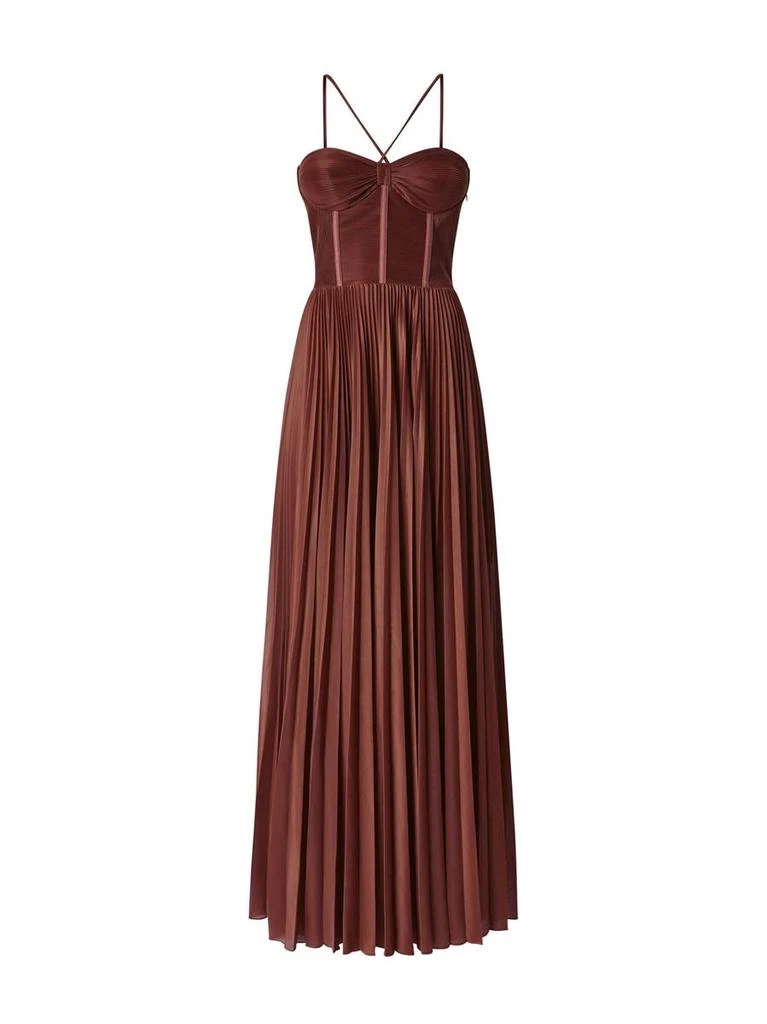 strapless open back dress PINKO, Draped Jersey Dress with Slit, Limo Black, S