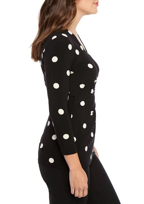 Anne Klein Klein Petite Printed 3 4 Sleeve Wrap Top 3