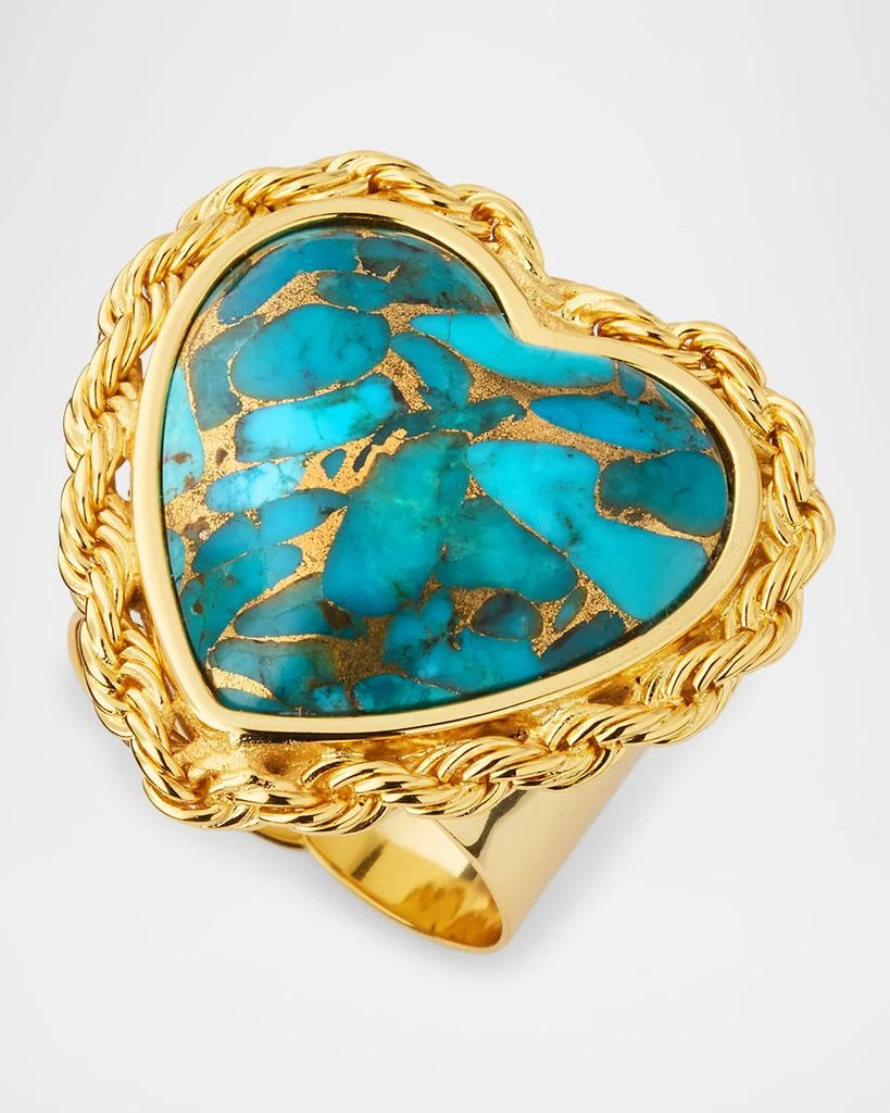 NEST Jewelry Turquoise Heart Rope Chain Statement Ring 3