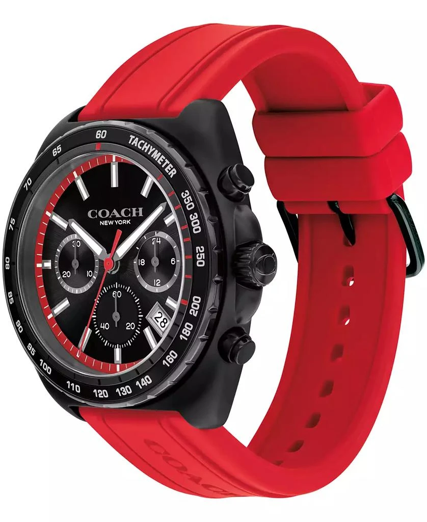 Coach Men's Charter Red Silicone Strap Watch 44.5mm 2