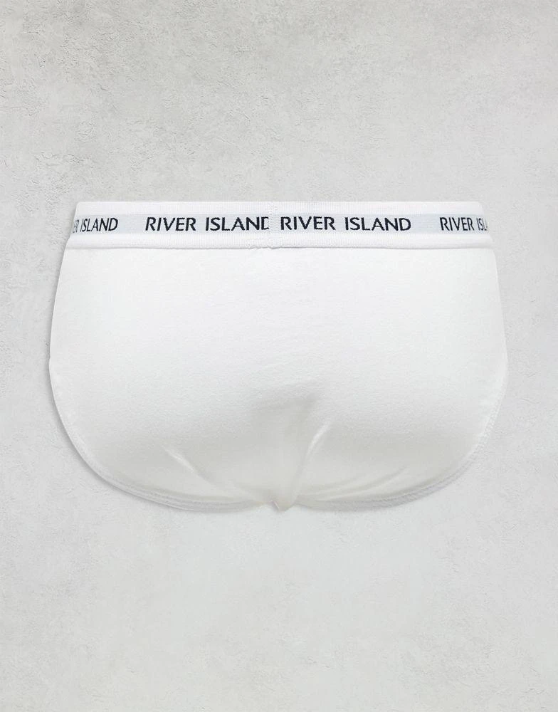 River Island River Island 4 pack ribbed waistband brief in white 3