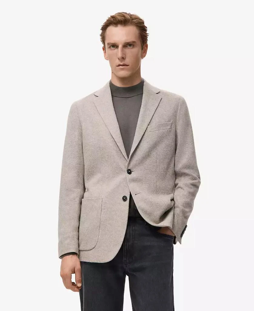 Mango Men
s Slim Fit Flecked Wool Blazer