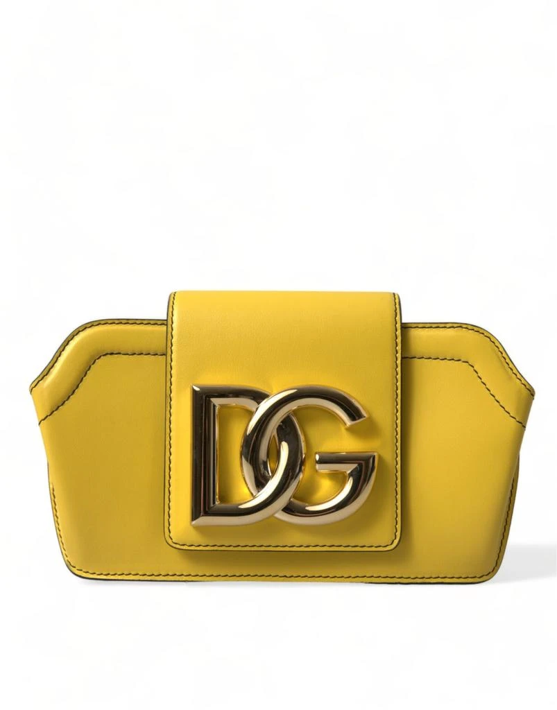 Dolce 
Gabbana Smooth Leather DG Logo Clutch Crossbody Case Women
s Bag