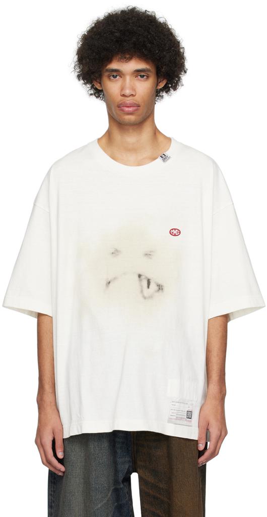 Maison MIHARA YASUHIRO White Smily Face T-Shirt