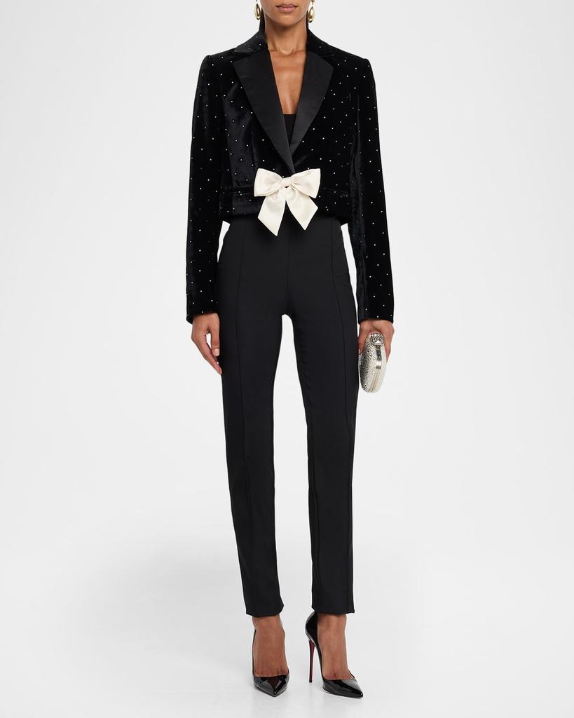 LOVESHACKFANCY Orlisa Cropped Velvet Blazer