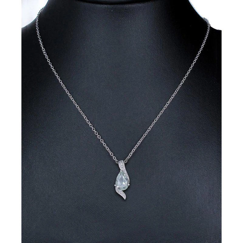 Vir Jewels 1.10 Cttw Pendant Necklace, Green Amethyst Pear Shape Pendant Necklace For Women In 18" Chain, Prong Setting, 1 Gemstones 2