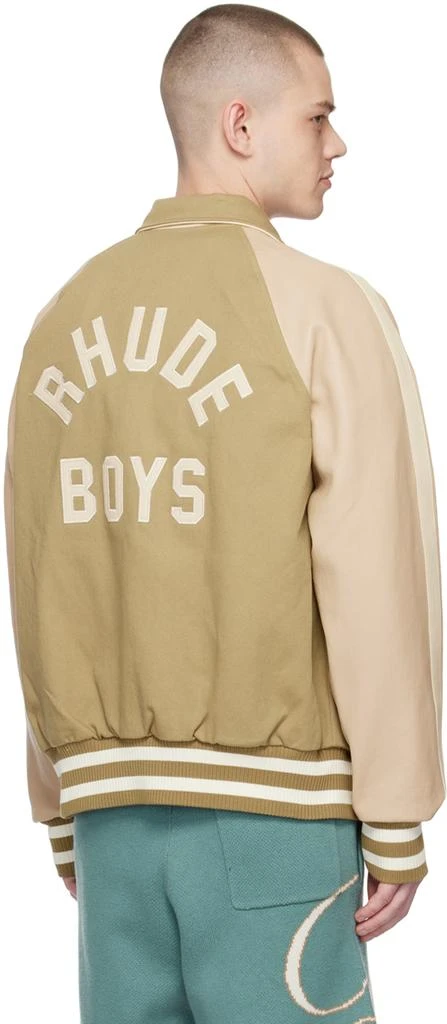 Rhude Beige 'Rude Boys' Bomber Jacket 3