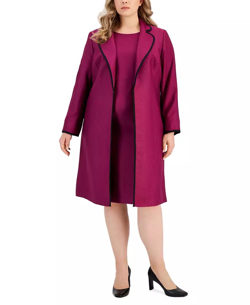 Le Suit Plus Size Jacquard Sheath Dress Suit