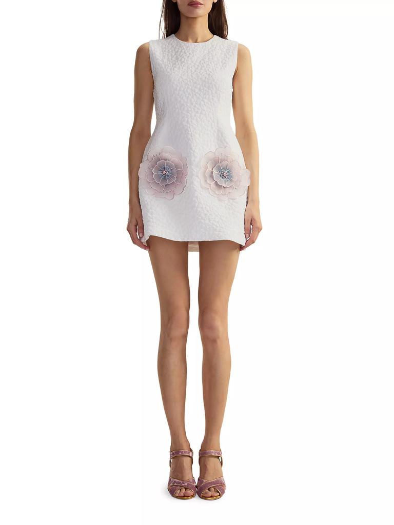 Cynthia Rowley Jacquard 3D Flower Pocket A-Line Minidress