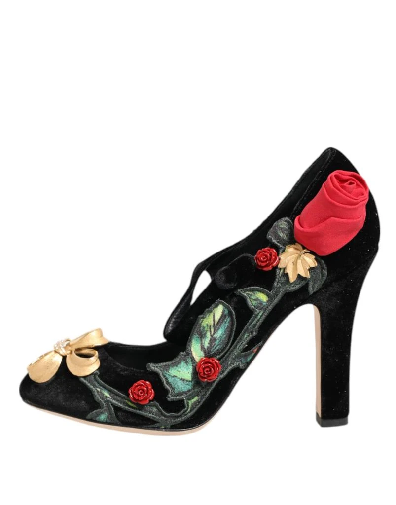 Dolce 
Gabbana Roses Crystal Brooch Mary Jane Women
s Shoes 2