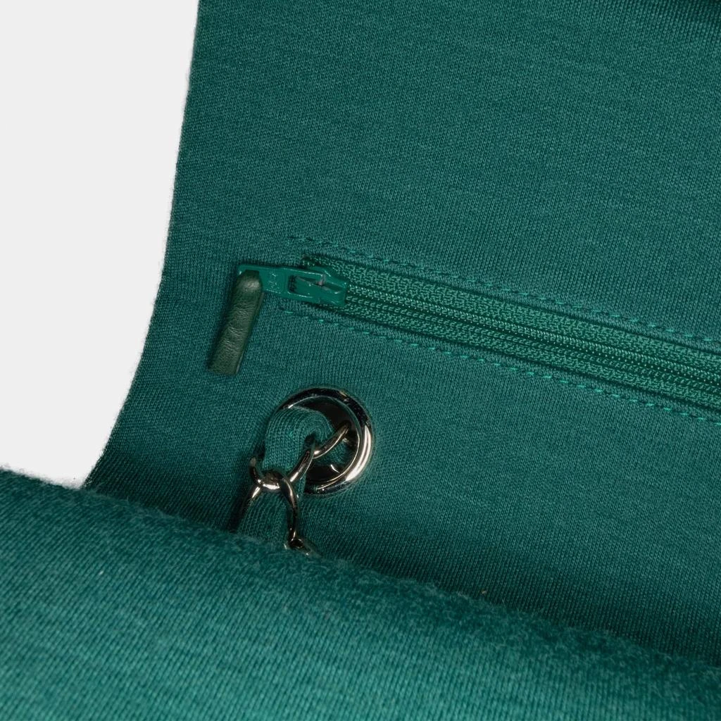 Chanel Chanel Green Cotton Medium Classic Jersey Double Flap Bag 4