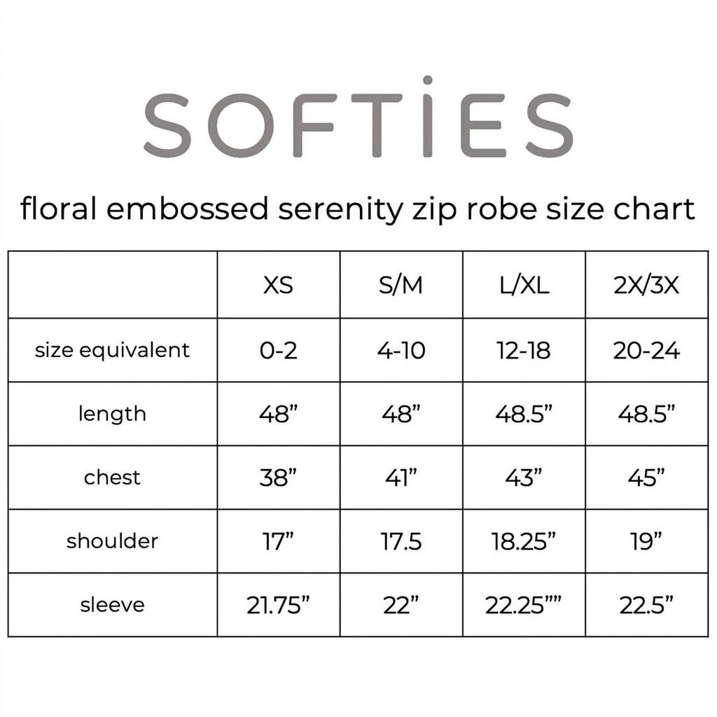 SOFTiES Floral Embossed Zip Robe In Grey 3