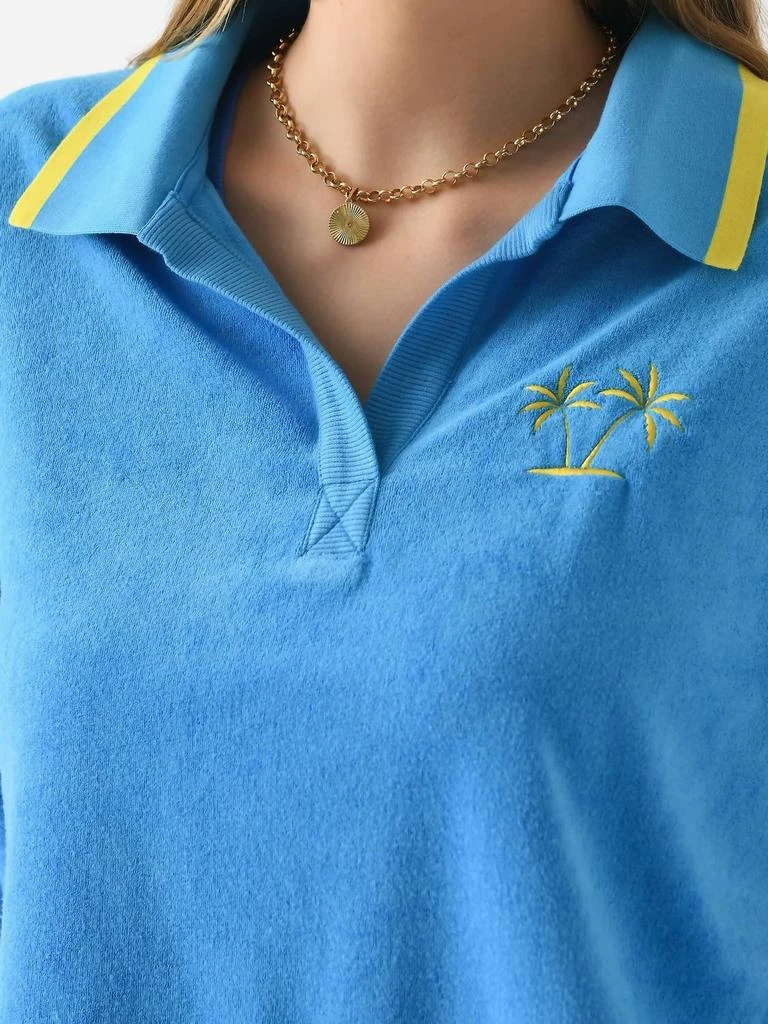 Beach Riot Martina Polo Sweatshirt In Caribbean Blue 4