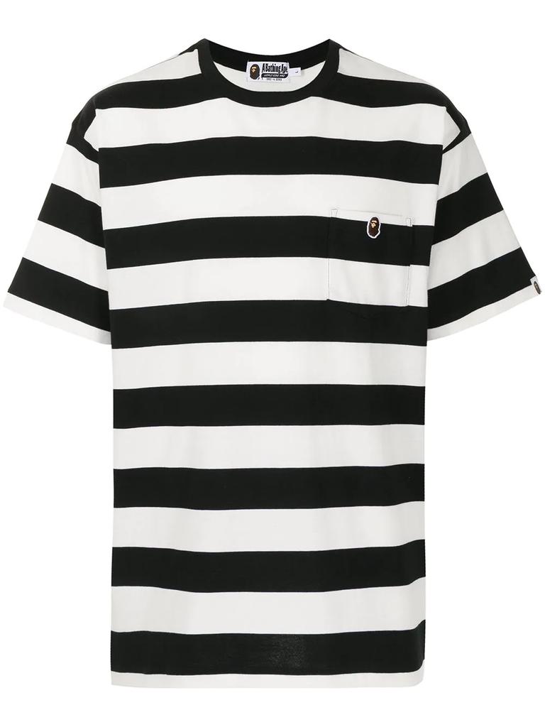 A BATHING APE® stripe-pattern cotton T-shirt - men