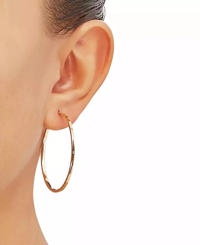 Macy's Medium Flat-Edge Hoop Earrings in 10k Gold (Also in 10k White Gold), 1-1/2" 2