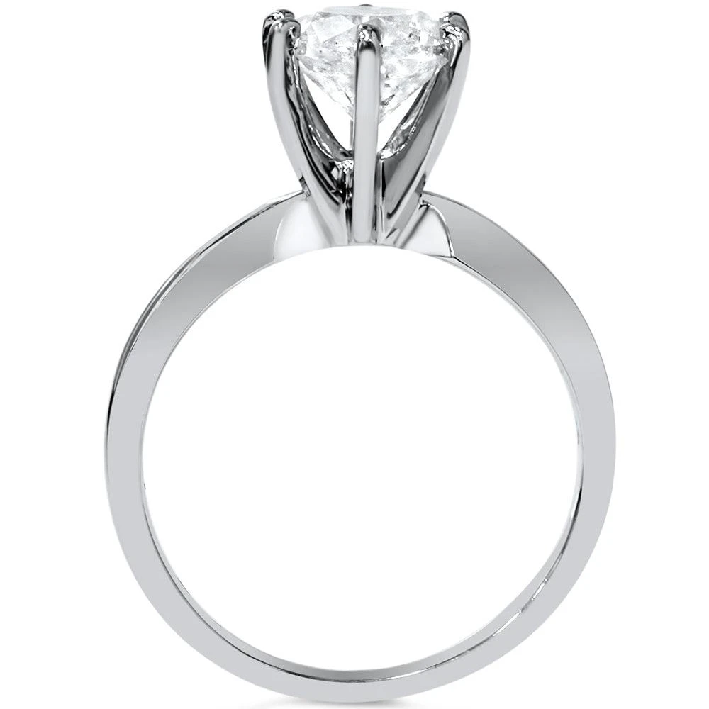 Pompeii3 VVS 3ct Solitaire Moissanite Engagement Ring Round Brilliant 14k White Gold 2