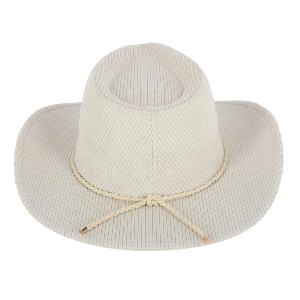 David & Young Women's Courduroy Cowboy Hat with Braided Suede Hat Band 3