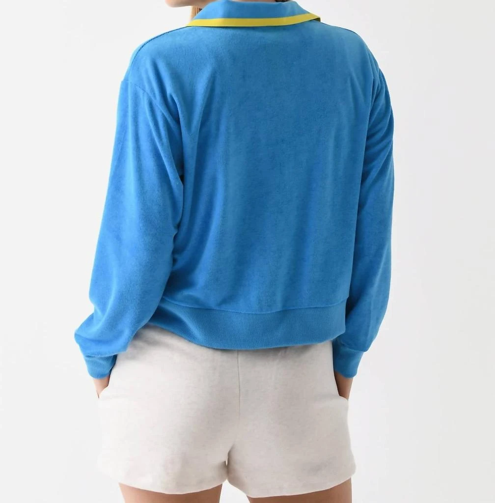 Beach Riot Martina Polo Sweatshirt In Caribbean Blue 3