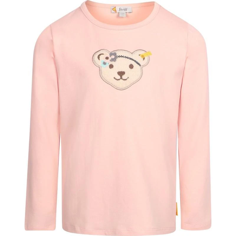 Steiff Logo bear long sleeved t shirt and floral print cotton leggings in pink 2