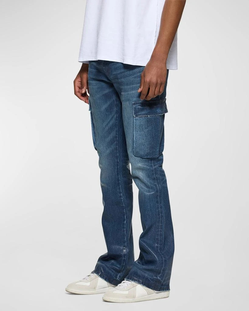 PURPLE Men's Vintage Coated Flare Cargo Pants 2
