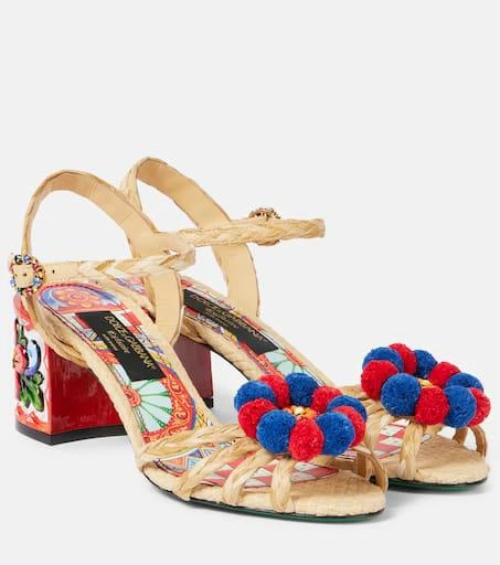 Dolce
Gabbana Taormina 60 embellished raffia sandals 1