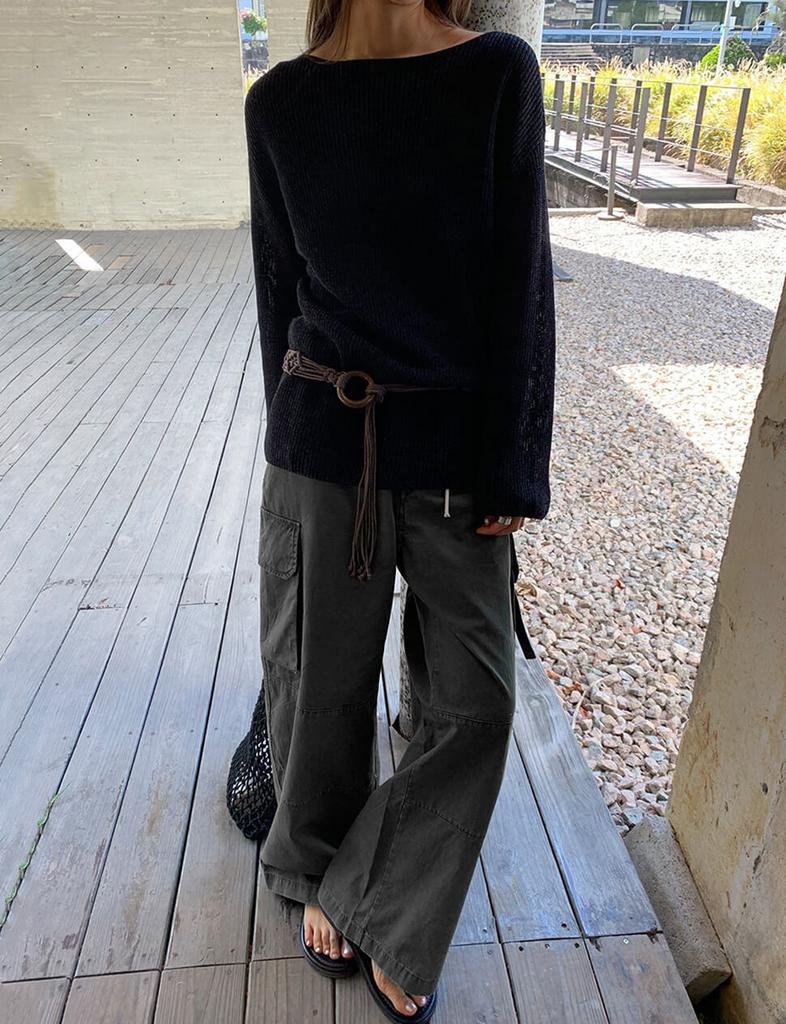 Pixie Market Grey Utility Cargo Pants- PREORDER