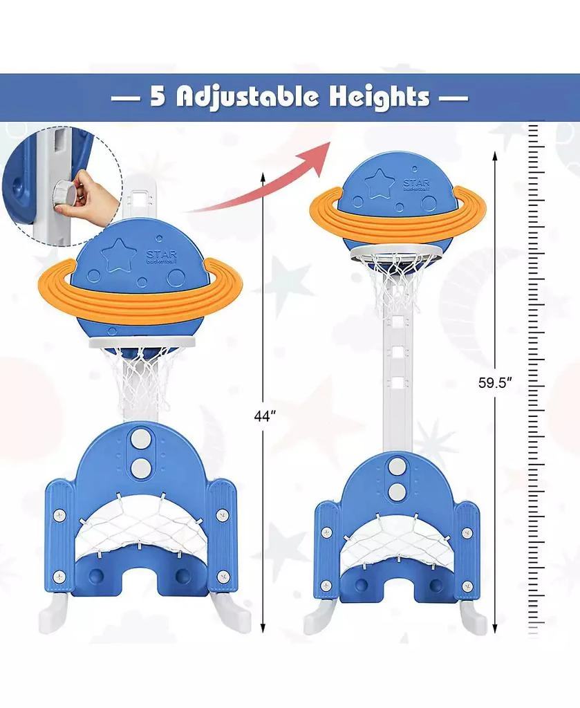 KUYOTQ 3 in 1 Kids Basketball Hoop Set with Balls 7