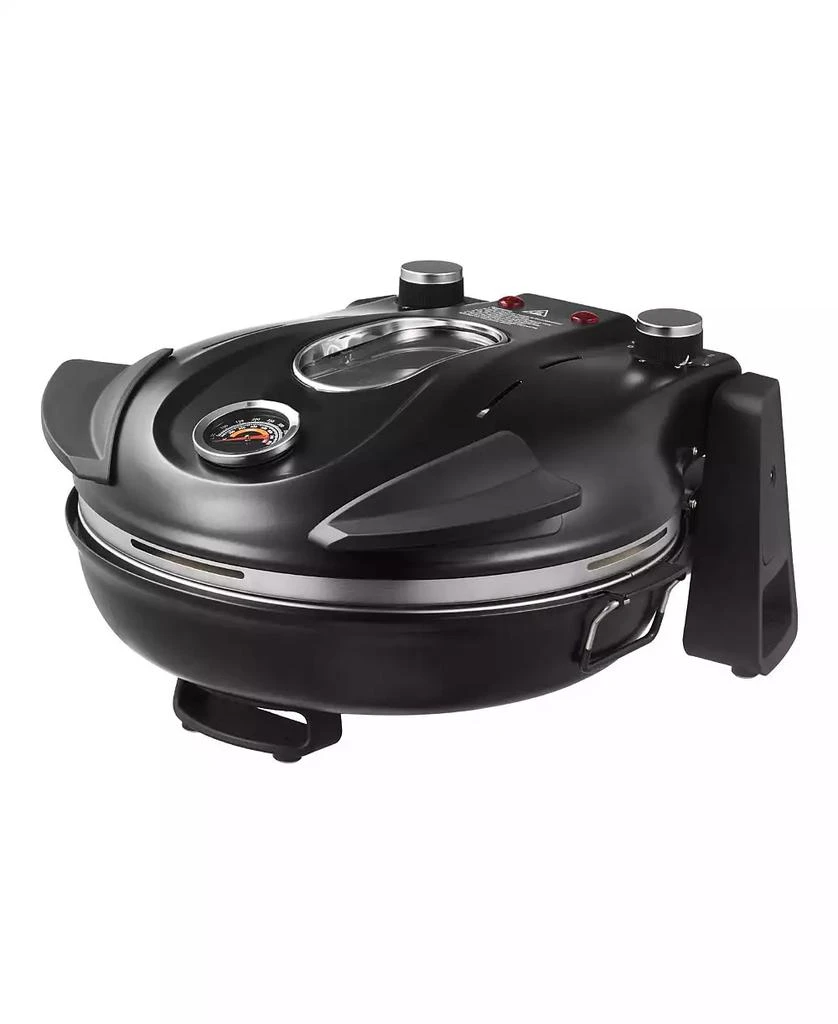 Mecale Electric Pizza Oven, 12", 1200W, Cordierite Stone, 5 Heat Modes, Viewing Window, Up to 788°F, Black 3