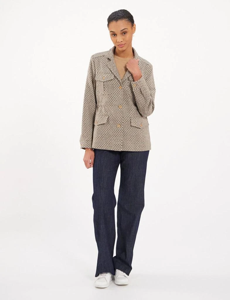 INES DE LA FRESSANGE PARIS Flipper brown/ ecru wool jacket 3