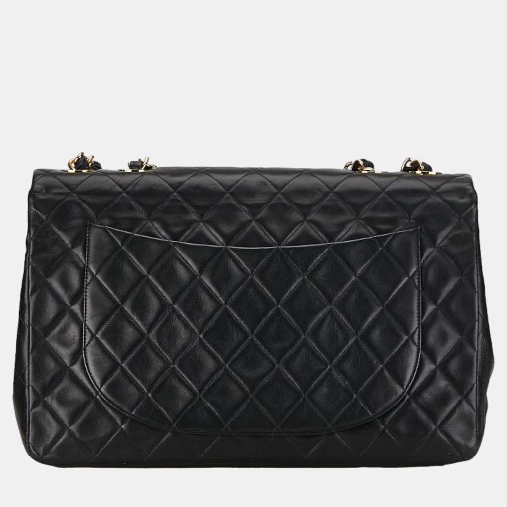 Chanel Chanel Black Leather Classic Maxi Double Flap Bag  3