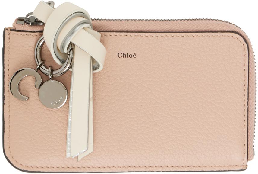 ★Chloe★24FW★ Alphabet Card Holder Pink CHC21WP944F576J5 Chloé Alphabet Card Holder In Grained Leather | Chloé US