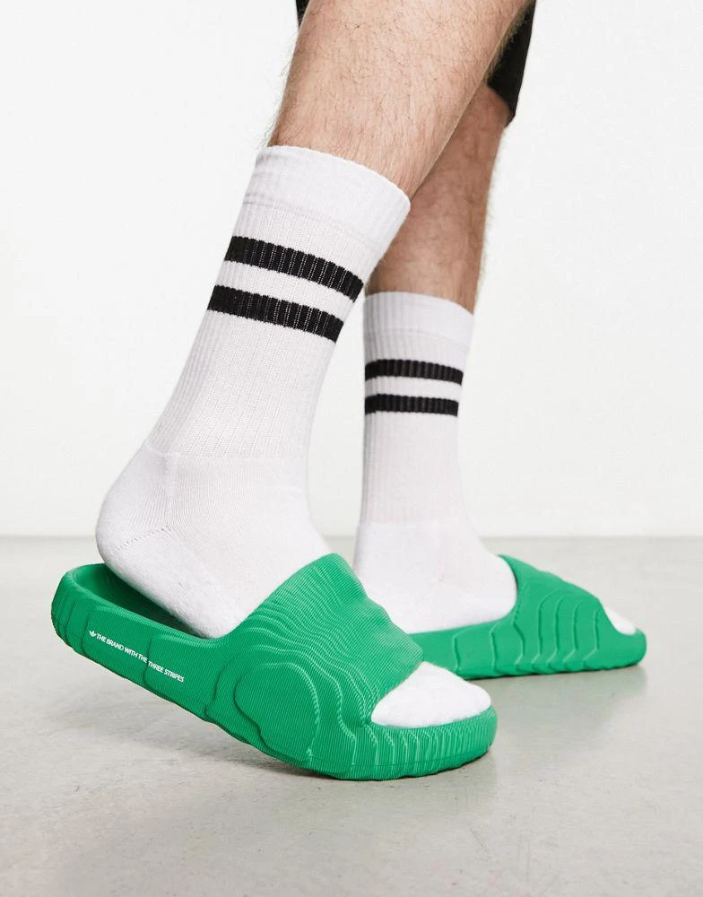 Adidas adidas Originals adilette 22 slides in collegiate green 2