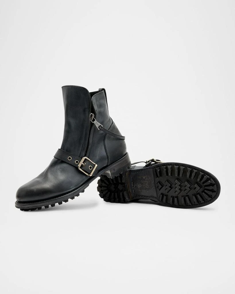John Varvatos Men's Moto Shearling Double-Zip Leather Boots 3
