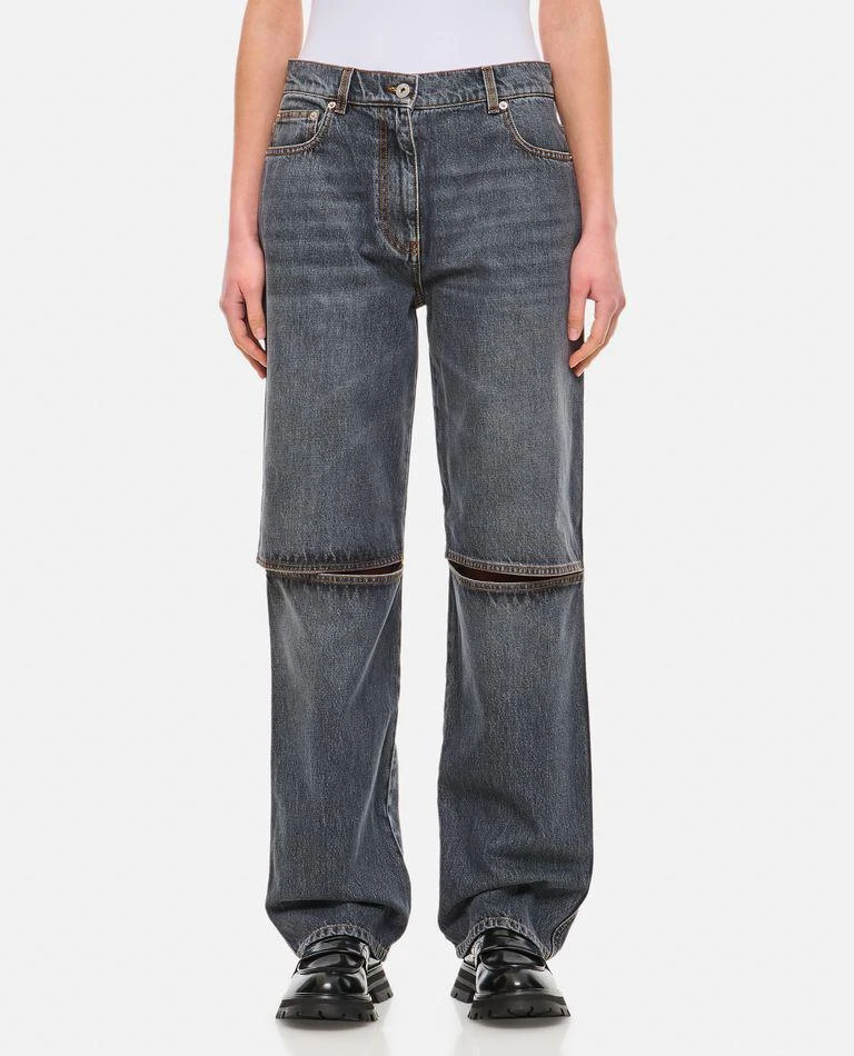 JW Anderson Cut Out Knee Bootcut Jeans 1