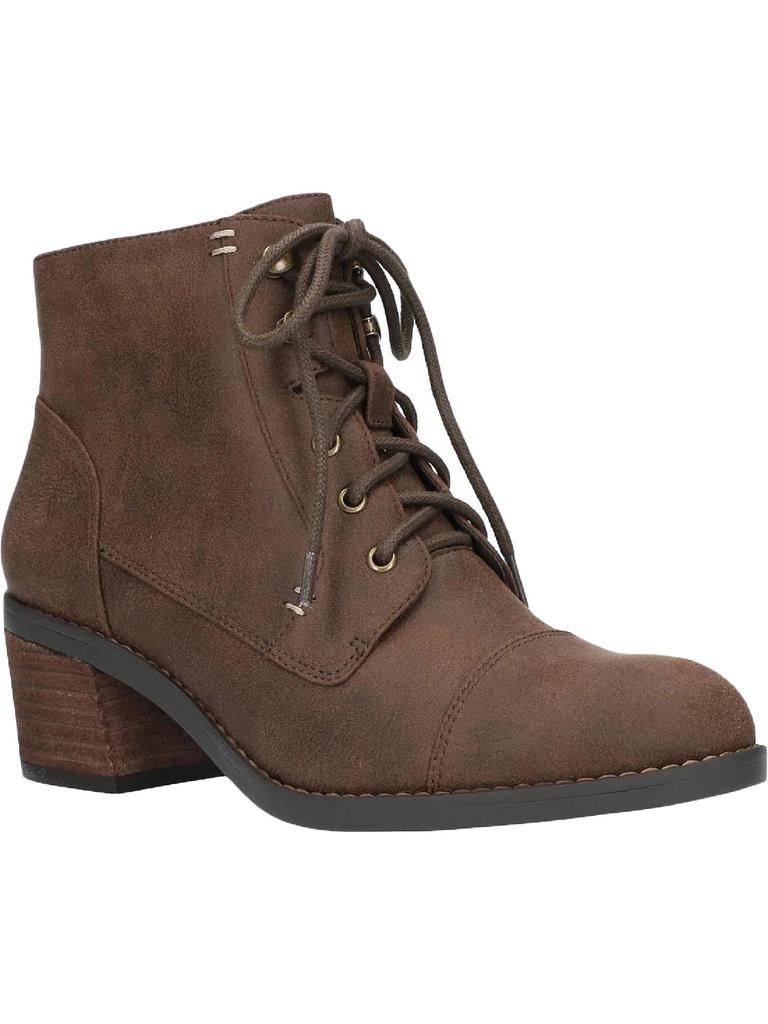 Bella Vita Sarina Womens Faux Suede Ankle Combat & Lace-up Boots