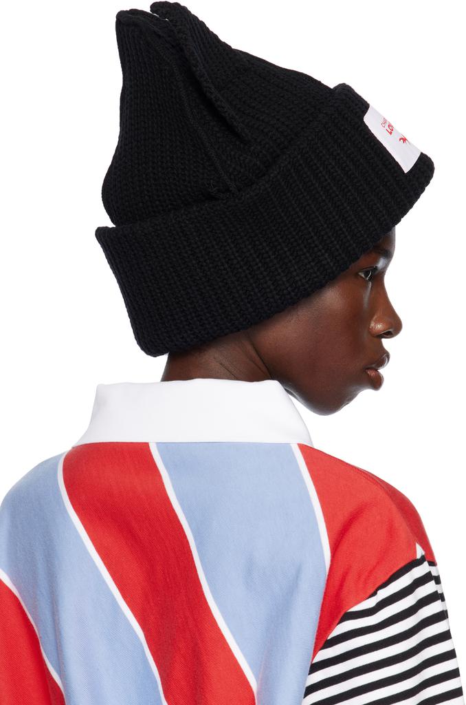 Charles Jeffrey Loverboy Black Supersized Chunky Ears Beanie
