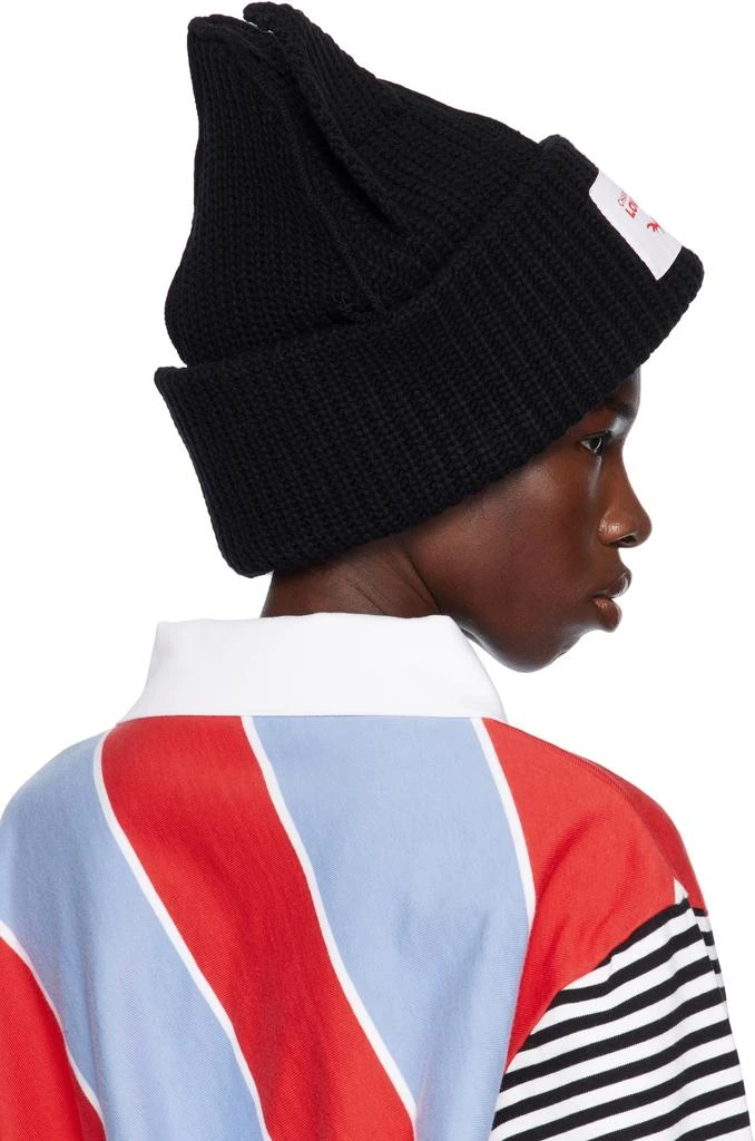 Charles Jeffrey Loverboy Black Supersized Chunky Ears Beanie 3
